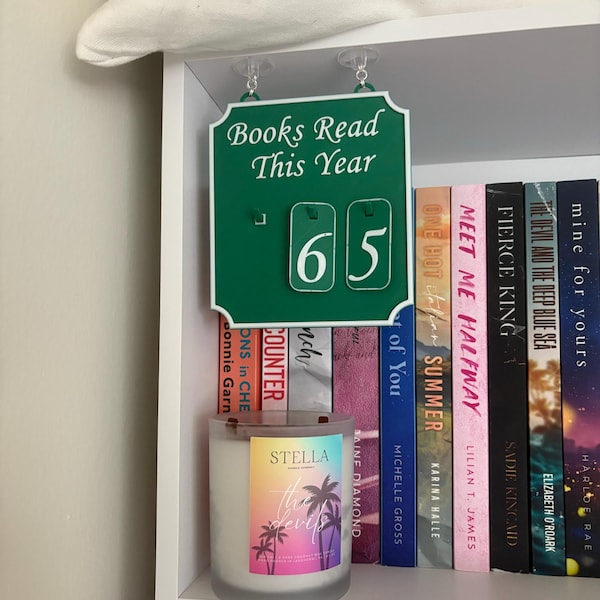 Hanging Bookshelf Counter Bookish Decor Books Read This Year Counter up ...