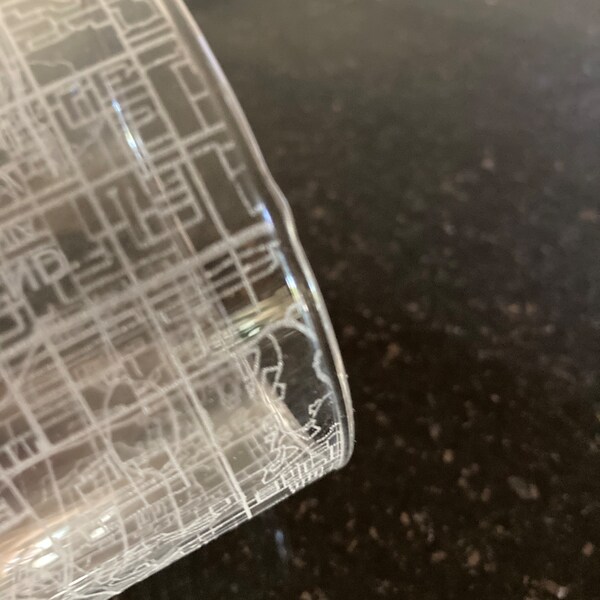 Your City Map Rocks Glass | Your City | Town Personalized | Etched ...