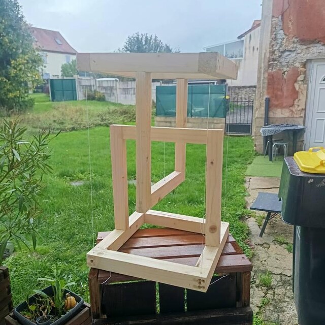 DIYテンセグリティサイドテーブルデジタル設計図、屋外用テーブル