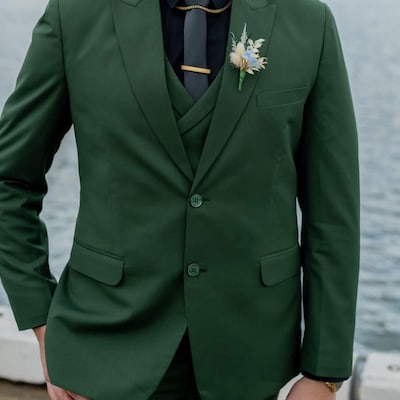 Men's Sage Green Slim Fit 3-piece Suit Wedding Prom - Etsy