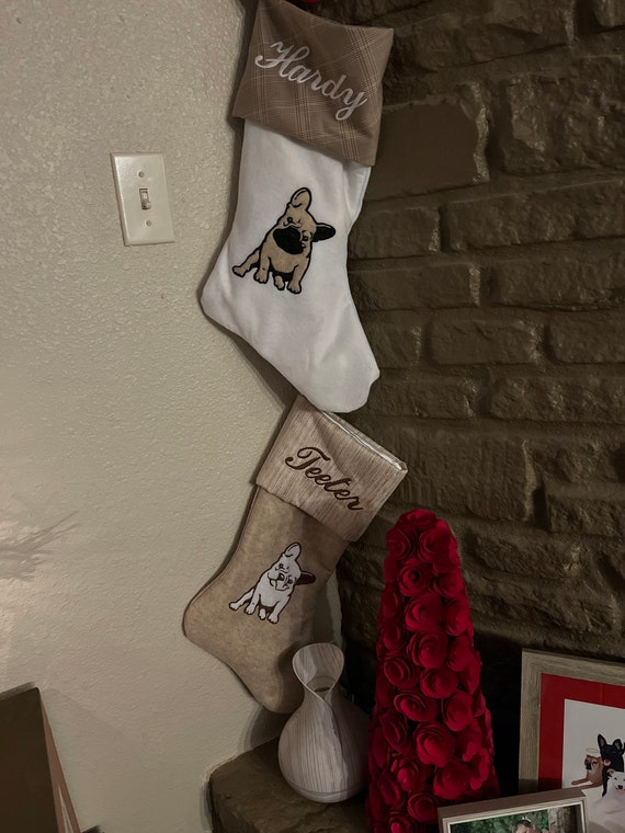 Customer photo of a pet with the French Bulldog Christmas Stocking