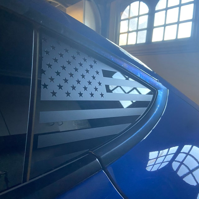 Tesla Model 3 Quarter Window Protector American Flag Decal Sticker
