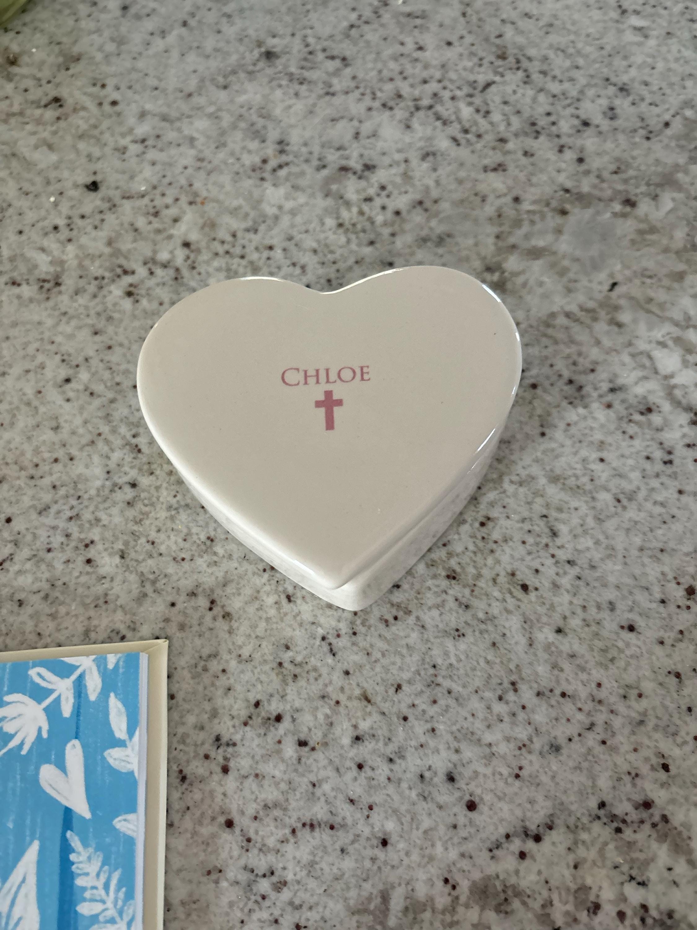 Personalized Baptism Gift, First Communion Gift, Confirmation Gift, Godchild Gift, Goddaughter Gift -With Irish Blessing -Heart Keepsake Box
