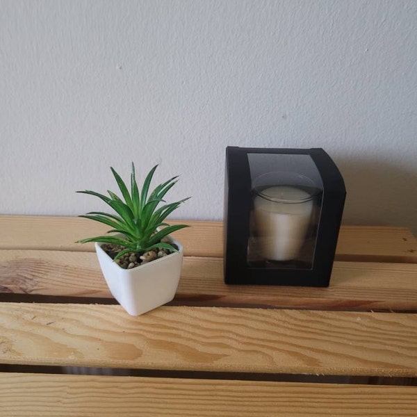 12-PACK Candle Packaging With Clear PVC Window in Front, Small Gift Box ...