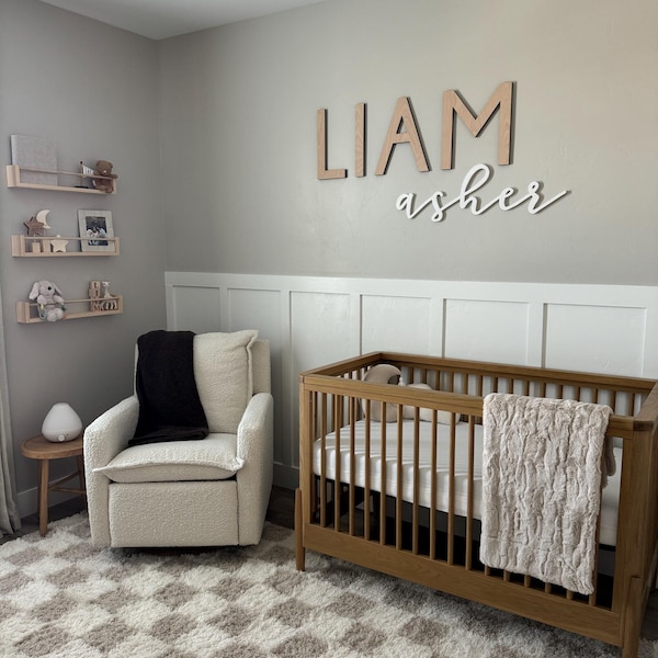 Nursery Name Sign Wooden Baby Name Sign for Nursery Wooden Name Cutout ...