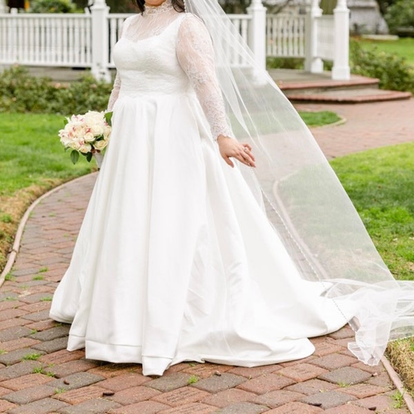 Wedding Dress Topper, Lace Wedding Bolero, Wedding Bolero With Long ...