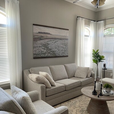 Extra Large Vintage Art Living Room Art Flowering Field Large Wall Art Canvas Wall Art Vintage ...