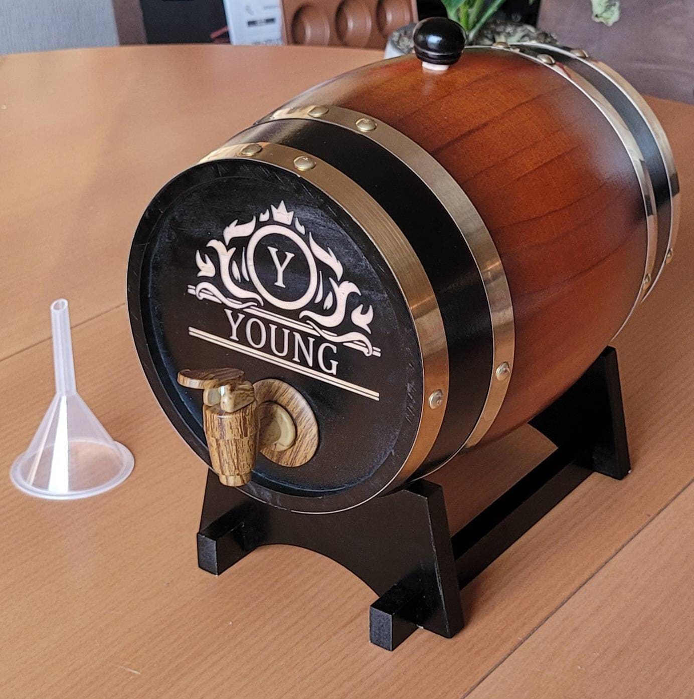 Personalized Engraved Whiskey Barrel 3L | Mini Wood Whiskey Barrel |Wedding Gift|Groomsmen Gift | Birthday Gift | Wood Barrel | Gift for Him