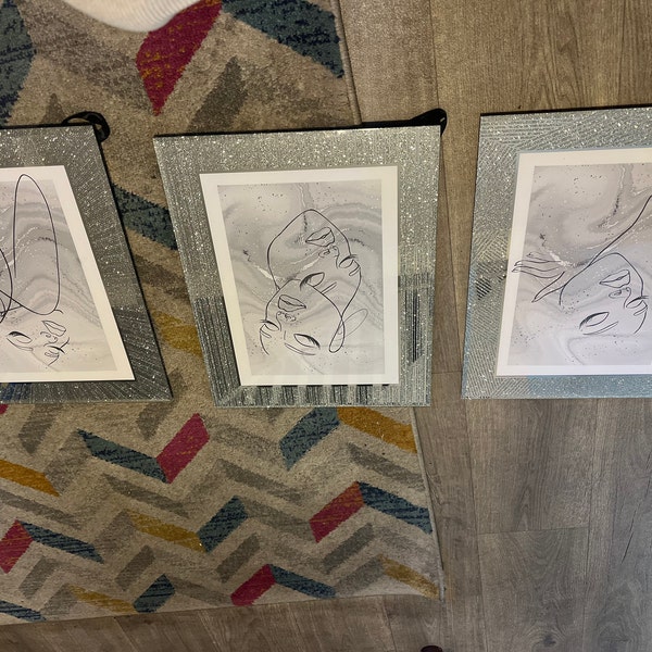 Woman Line Art Print | Wall Art Decor |romantic Art Prints | Set of 3 ...