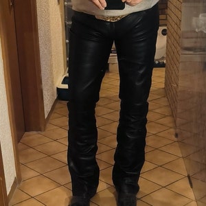 Navy Blue Color Leather Skinny Skintight Leather Jeans, Pant, Street ...