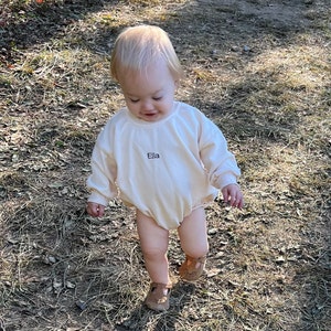 Tan Checkered Bubble Romper main image 0