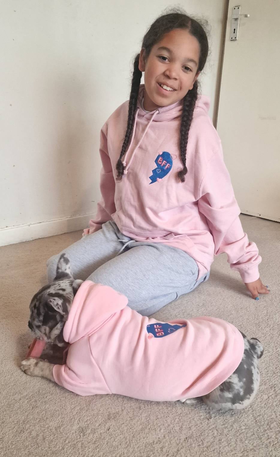 1 BFF Embroidered Dog & Human Matching Hoodies, Best Friend Dog Hoodie, My Dog is My Bestie, Best Friend Gift, Dog Lover Gift, Loungewear