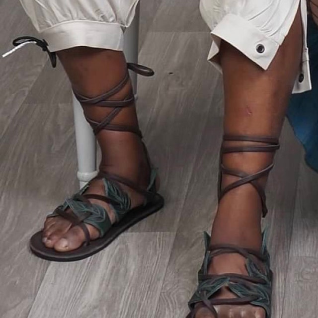 Mens lace shop up sandals