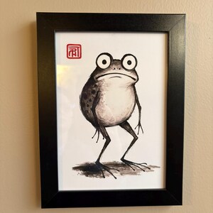 Awkward Frog by Matsumoto Hoji, Japanese Print, Frog Poster