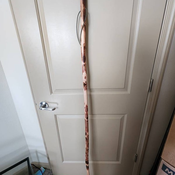 Wilcor 45-Inch Wooden Bigfoot Walking Stick - Carved Sasquatch Trekking Pole With Rubber Tip