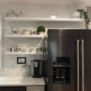 Floating Shelf White Kitchen Shelving Multiple Trim And Etsy