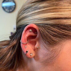 18G/16G Tiny Sun Cartilage Flat Back Labret Stud Sun Stud - Etsy