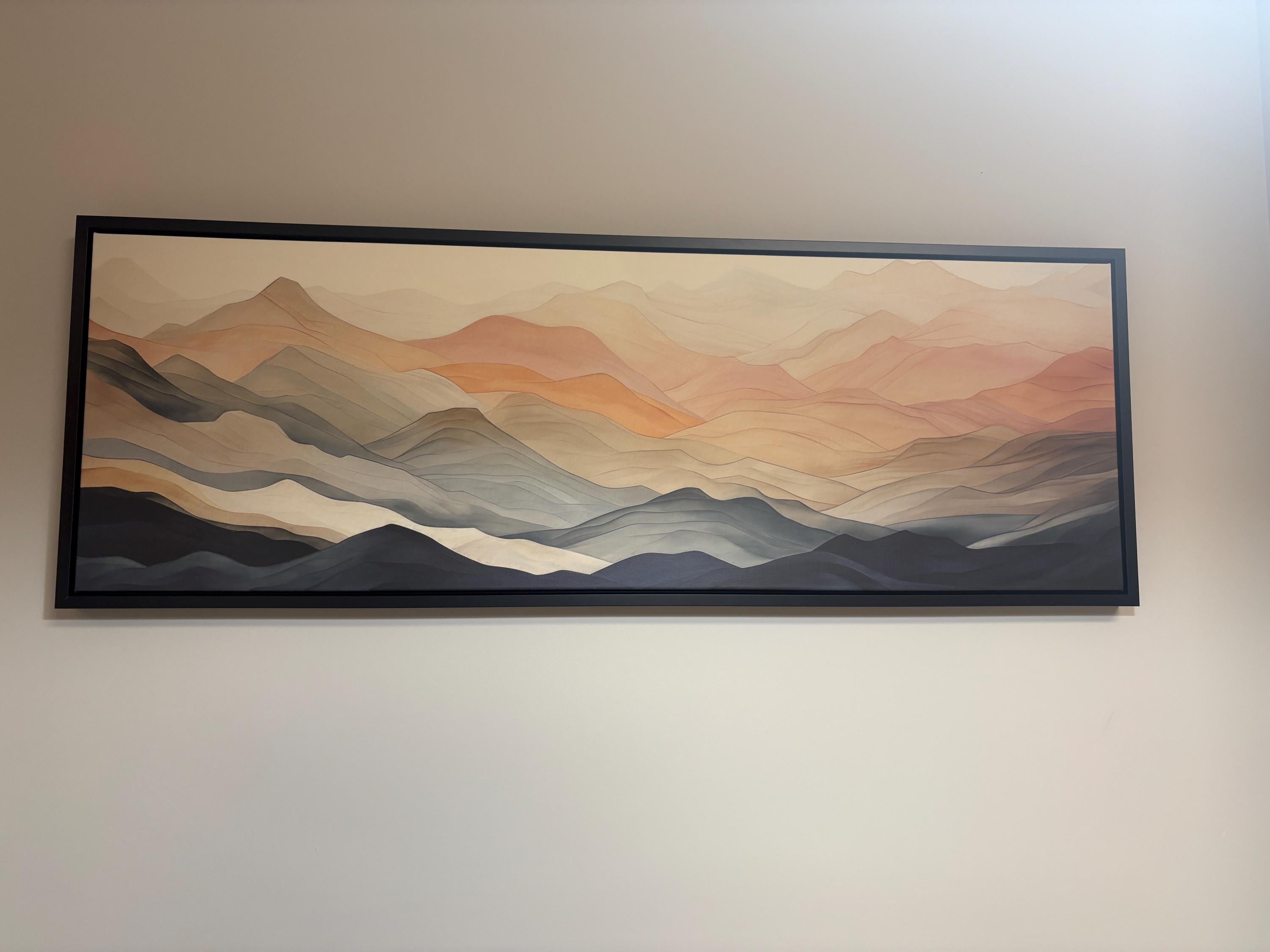 Abstract Mountains Canvas Print | Minimal Neutral Pastel Wall Art | Modern Living Room Artwork | Above Bed Decor | #200