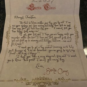 Santa handwriting sale