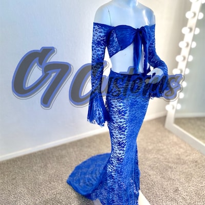 Mermaid Gown With Bell Sleeves main image 1