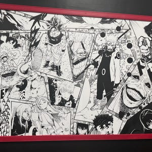 マンガ・アニメコラージュ壁紙：線画コミック壁画（貼ってはがせる
