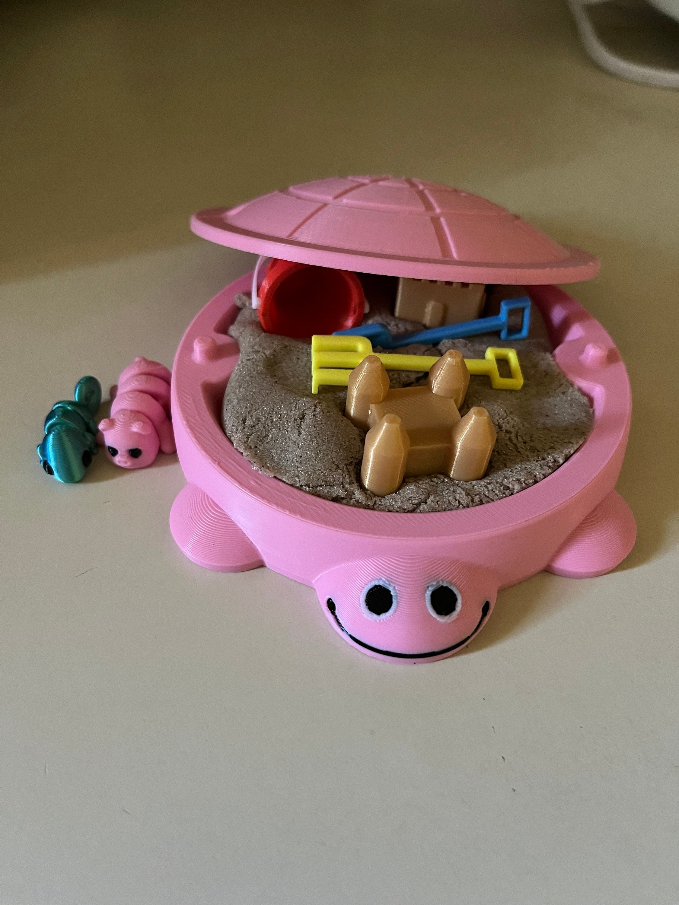 Personalized Name Mini Turtle Sandbox, Custom Turtle Storage Container, Kids Room Decor, Sensory Desk Toy, Nostalgia Gift