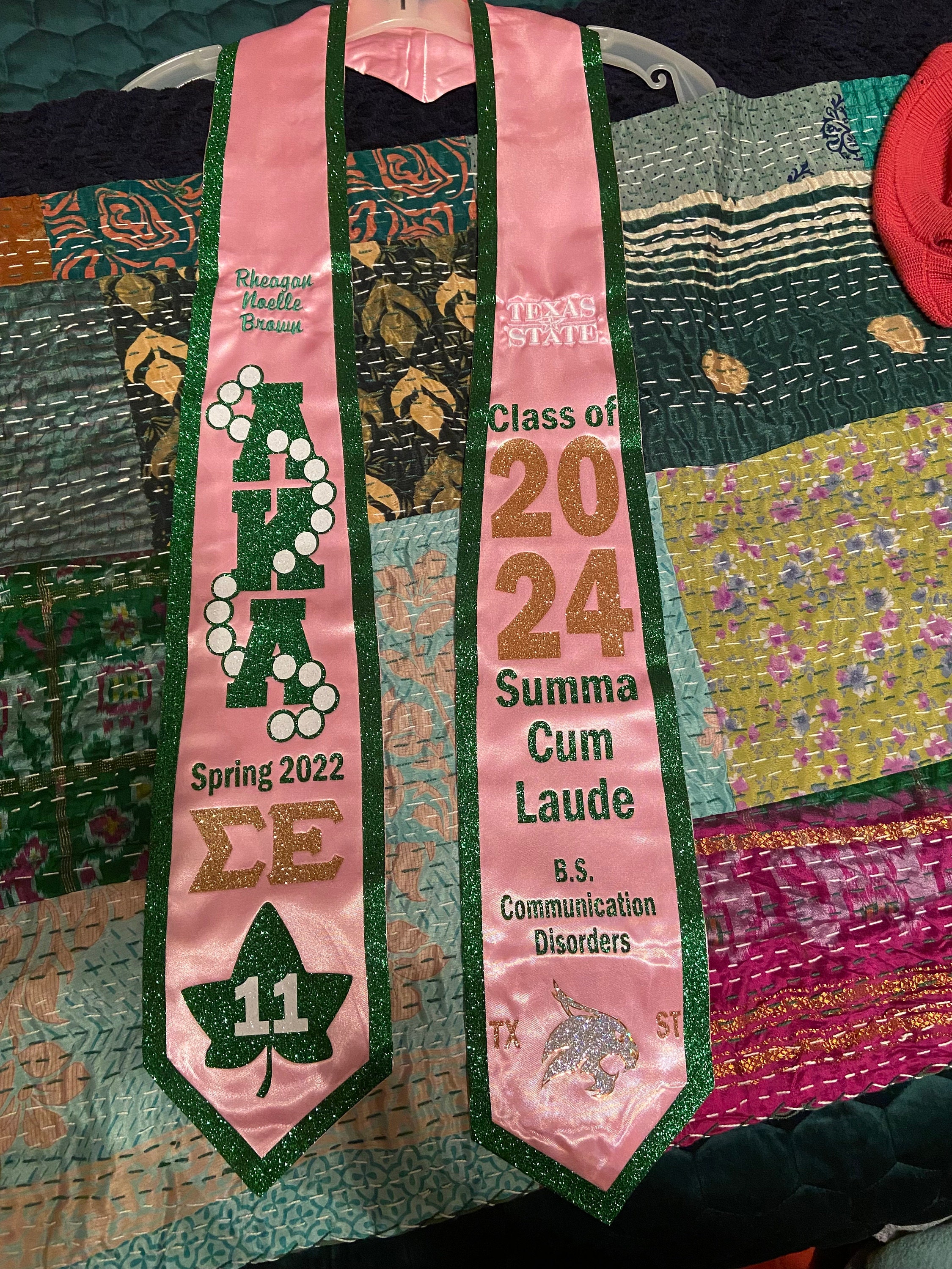 Sorority Graduation Stole | Custom Graduation Stole| Greek Graduation Stole | Pre-Designed Stole | Class of 2025 Stole| Class of 2025 Stole