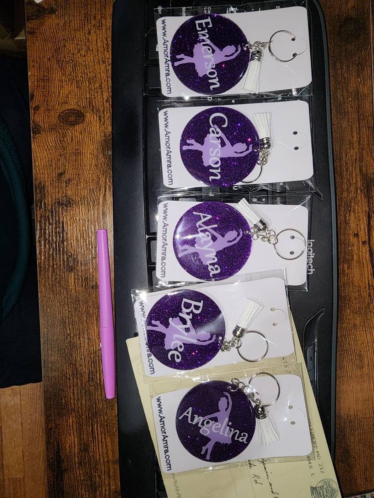 Personalized Ballet Keychains | Ballet Dancer Squad | Ballet Keychain | Ballet Bag Tag | Ballet Gift | Monogram Dance Gift | Recital