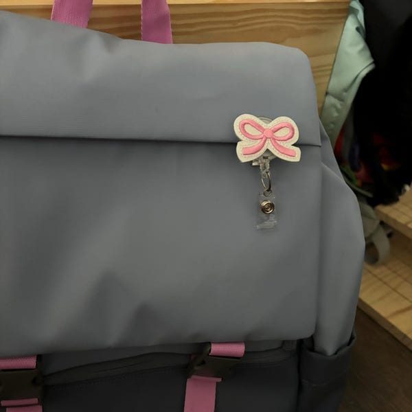 Pink Coquette Bow Badge Reel/retractable Badge Reel/nurse Badge Reel ...