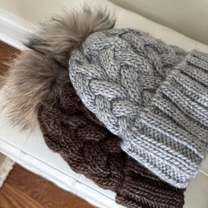 ❄️NWT CAPPELLIFICIO FIORENTINO GRAY WOOL/ALPACA beanie Fur Pom Pom KNIT HAT cappellificio fiorentino Hats for Women on Sale up to 90  main image 2