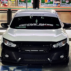 JDM Racing Windshield Decal - 4"x40" White Vinyl Banner Sticker - For Honda Acura Mugen