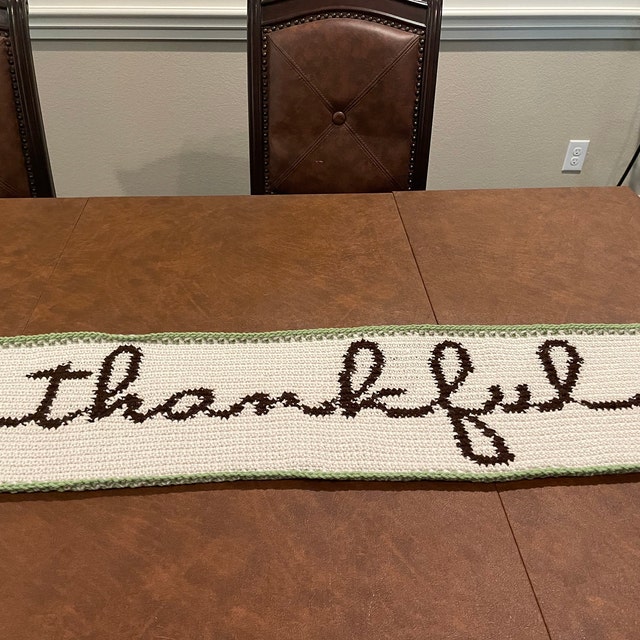 A customer's finished Thankful Table Runner Crochet Pattern