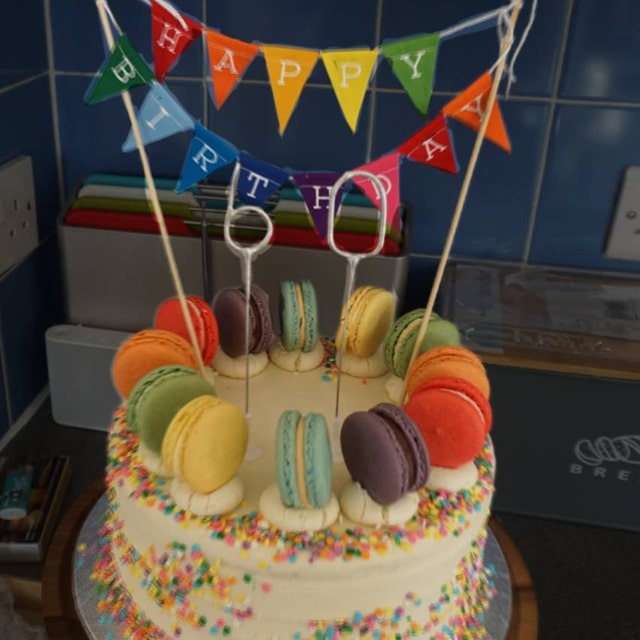 JKJF 1 décoration de gâteau d'anniversaire pour garçon 1er anniversaire -  Décoration de gâteau Happy Birthday - Guirlande de décoration de gâteau  pour