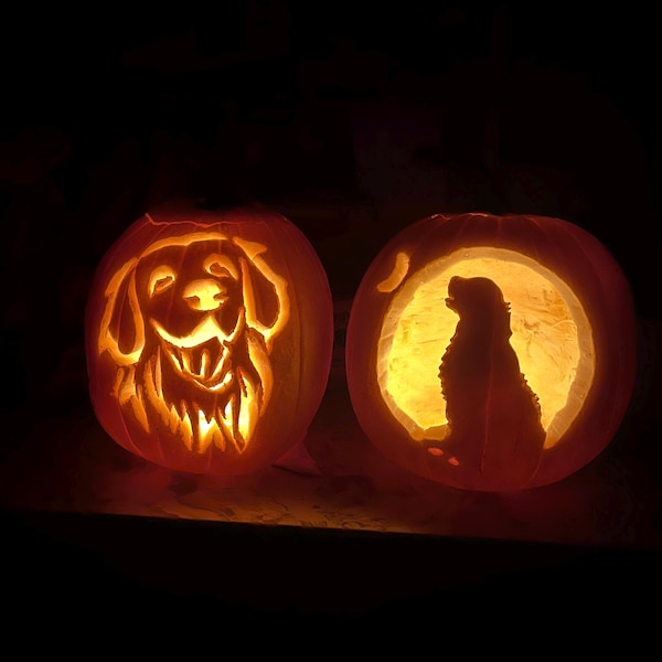 Printable Pumpkin Carving Pattern: Golden Retriever - Etsy