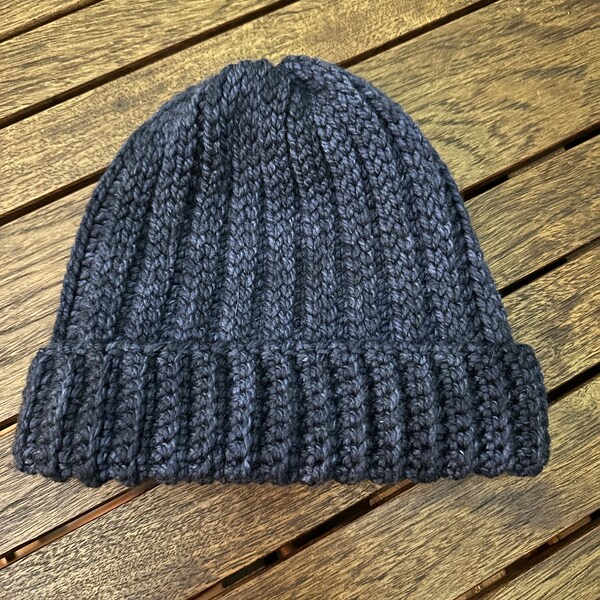 CROCHET PATTERN & VIDEO/ Chunky Ribbed Hat, Side Across Construction ...