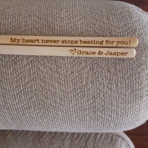 My Heart Never Stops Beating For You 2b Drumstick Wooden Etsy