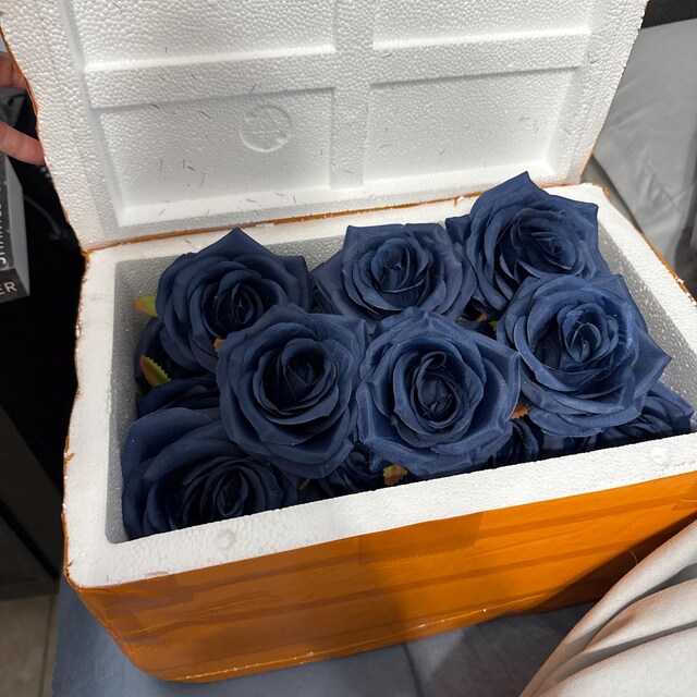 Navy Blue Rose, 9cm High Quality Roses Head Only Navy Blue Flowers
