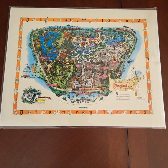 【ビンテージ】ディズニーランド 1958 Disneyland USA 地図　① The 1958a Disneyland Map – Michael Sandberg's Data Visualization Blog