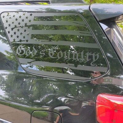 USA Flag Decals For 3rd Gen Toyota 4Runner (1995-2002) – Rear Window, Patriotic Vinyl Stickers (Left & Right)