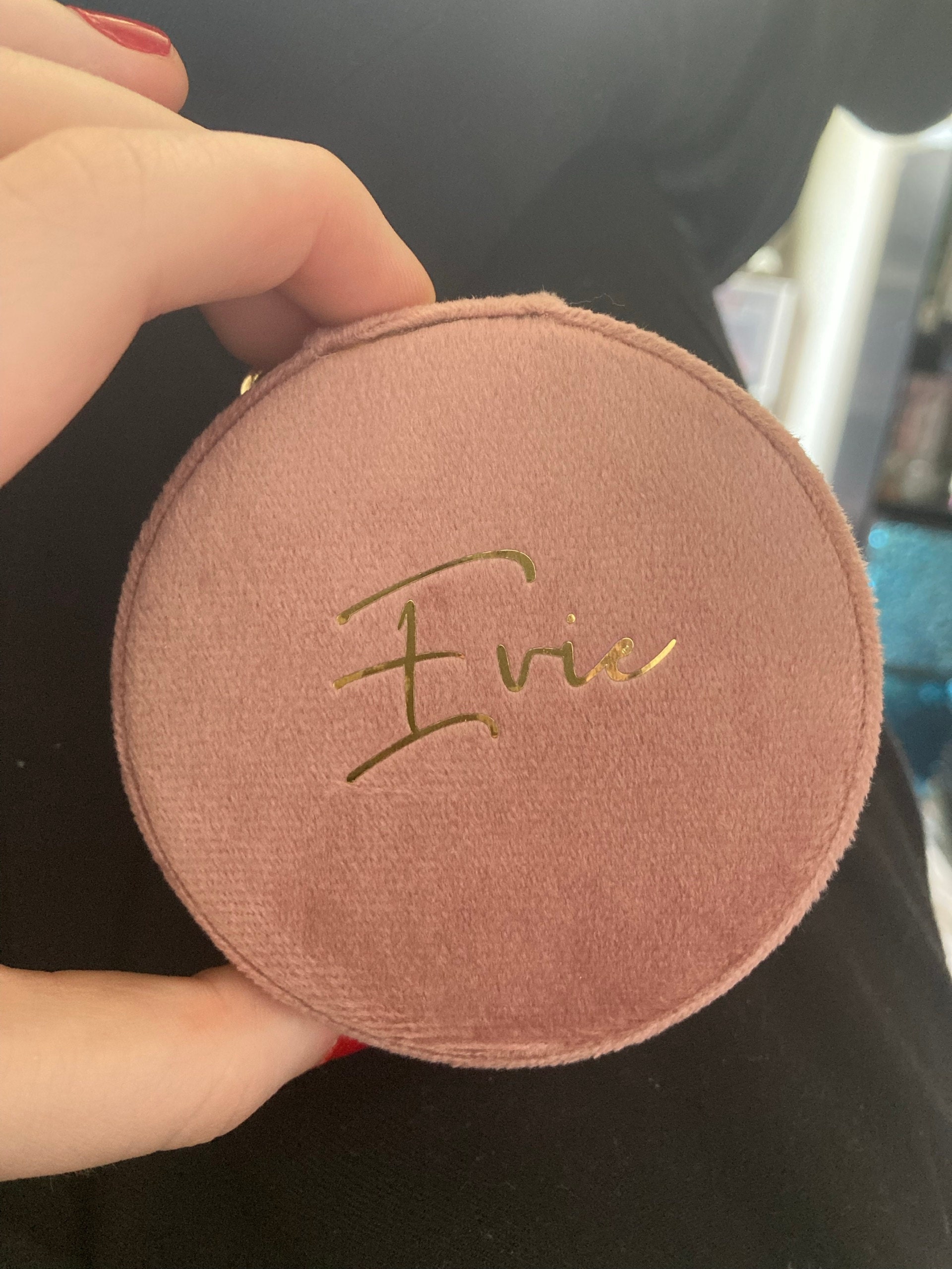 Personalisierte Schmuckschatulle, Brautjungferngeschenke, Hochzeitsgeschenke, personalisierte Schmuckschatulle aus Samt, Reiseschmucketui, Brautpartygeschenk, Geschenk für Mama