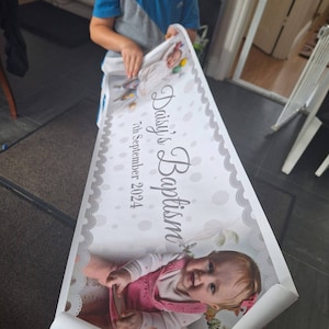 Pancartas De Papel Para Eventos 2 Pancartas De Bautizo Personalizables - Para Fiesta, Con Nombre Y Fecha, De Papel, Varios Colores Banner Con Nombre De Bebé