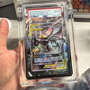 Pikachu Zekrom GX Alternate Art Custom Pokemon Graded Card Display