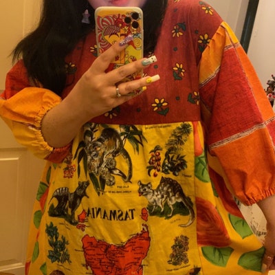 Upcycled Top/ Recycled Top/ Patchwork Sweatshirt / Top Made From Old ...