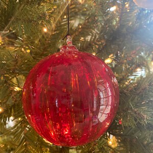 Vibrant Red Hand Blown Glass Ornament - Etsy