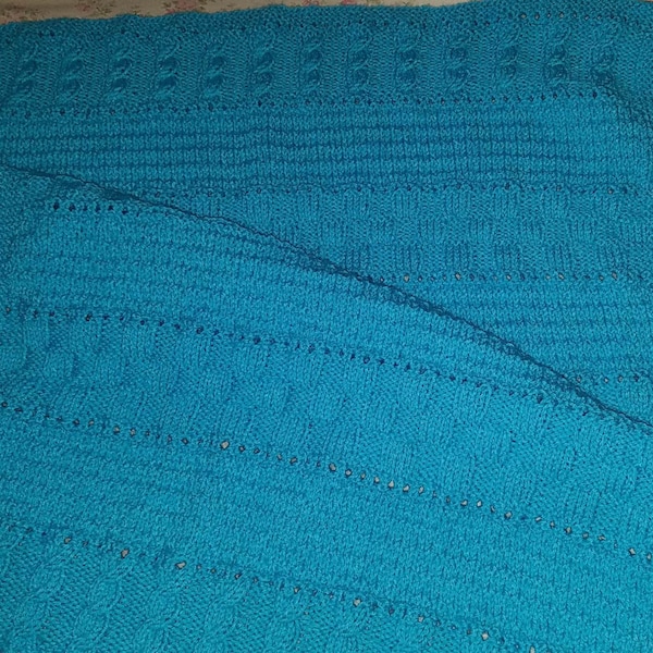 Knitting Pattern ~ Easy Sampler Baby Blanket in DK Yarn ~ ENGLISH ~ PDF ...