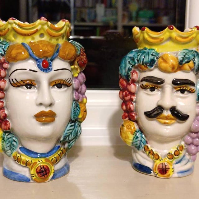 TESTA SICILIANA, Teste Di Moro Siciliane in Ceramica Di