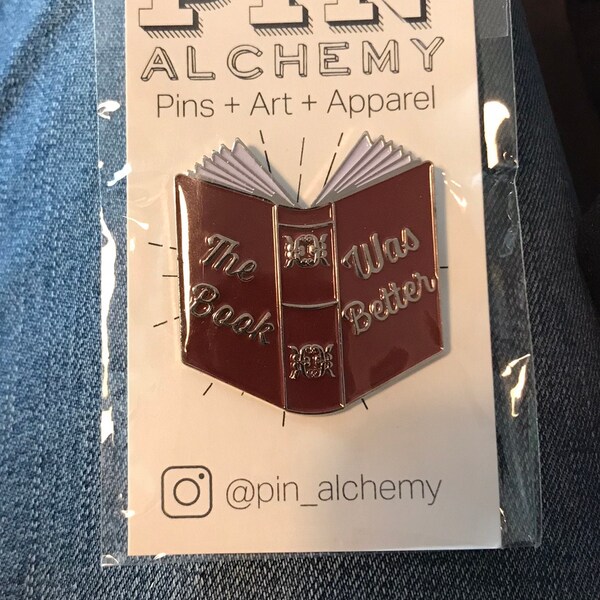 Book Enamel Pin - Book Pin - the Book Was Better - Reading Pin - Book ...