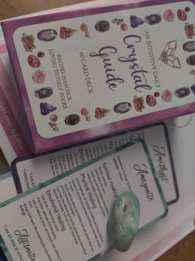 Intuitive 60 Card Crystal Deck - Made By Rachel - Healing Information Cards- Used like Tarot, Oracle or Angel Cards