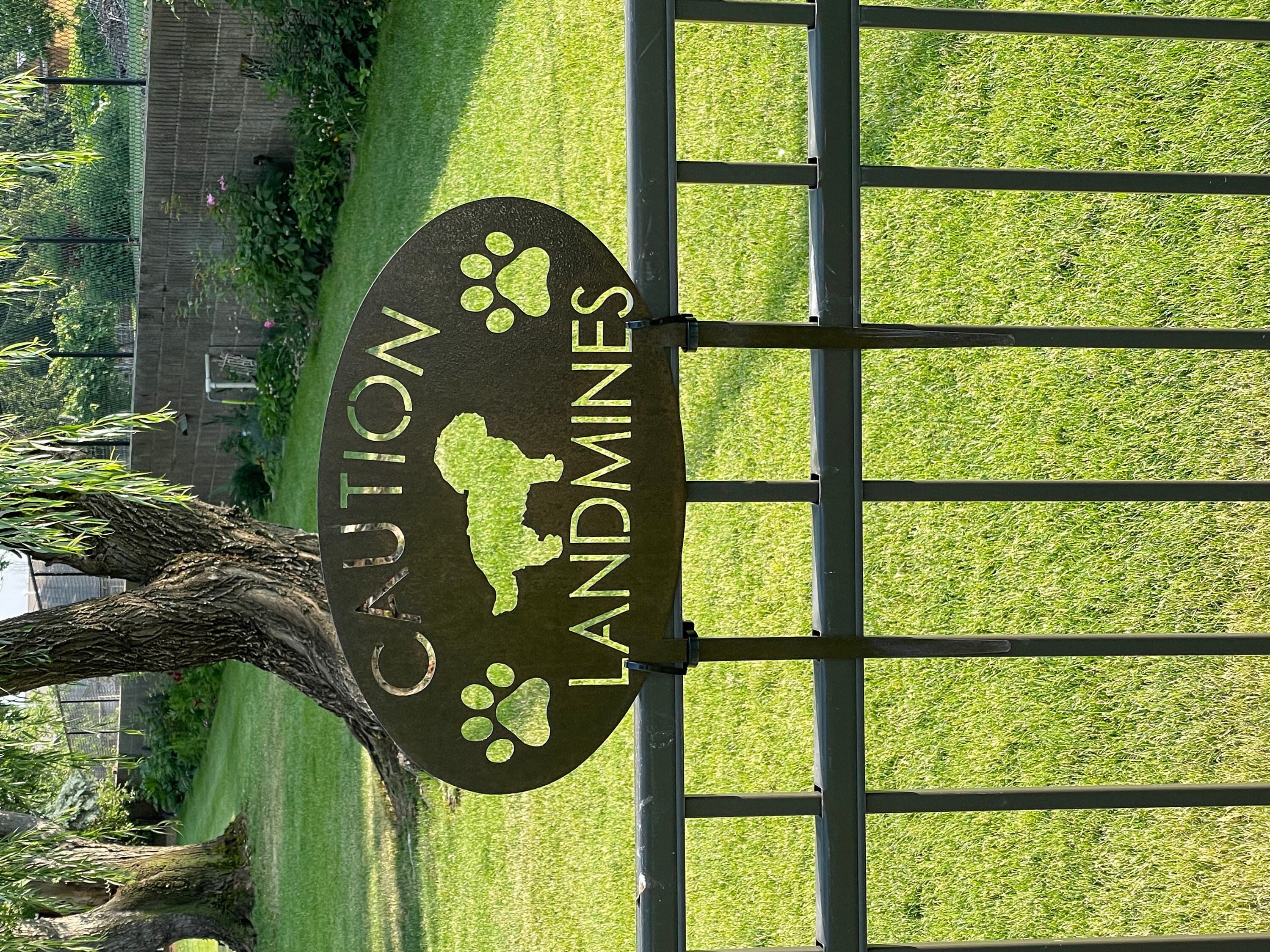 Beware of Dogs Rustic Metal Staked Yard Warning Sign 21 to 33