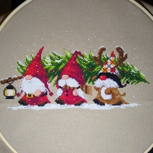 クロスステッチパターン PDF クリスマス ノーム 妖精 エルフ 冬 モダン
